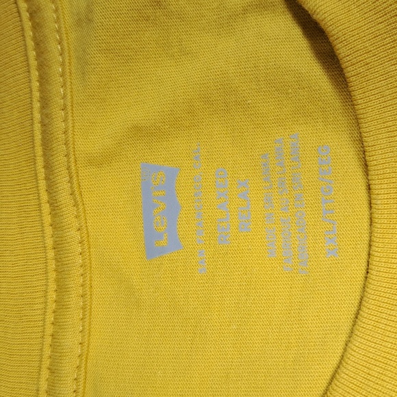 Levi's Cherry Branch Dark Yellow Logo Graphic Tee Relaxed Fit VG+ XXL - Picture 3 of 11